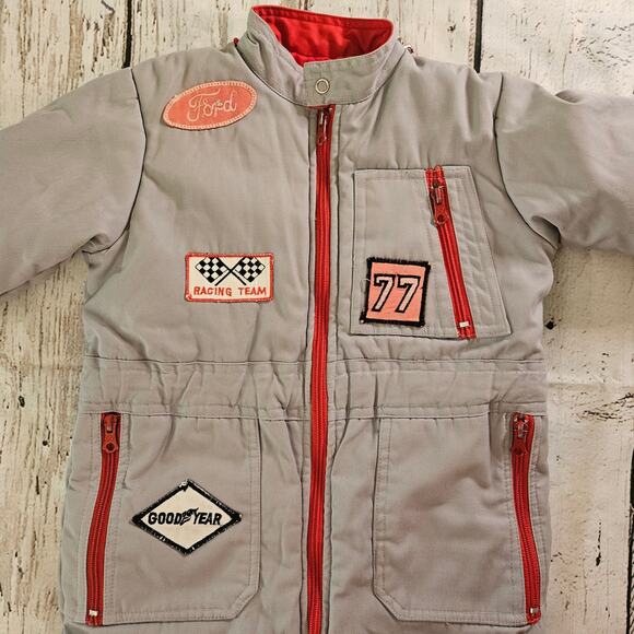 Vintage Tootsie Roll Car Racing Patches Puffer Jump Suit Size 5 - Picture 4 of 14